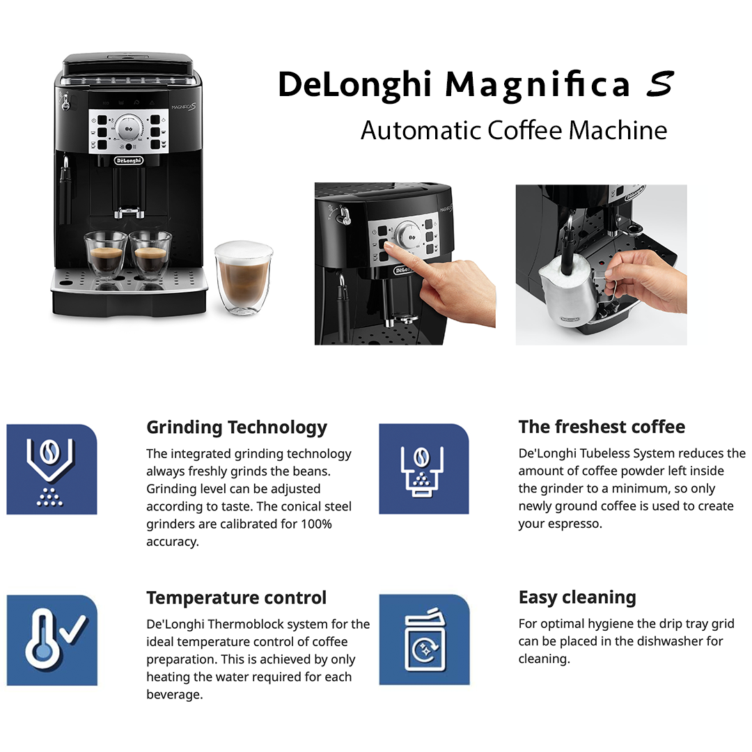 
                  
                    DeLonghi Magnifica S Automatic Coffee Machine - Black
                  
                